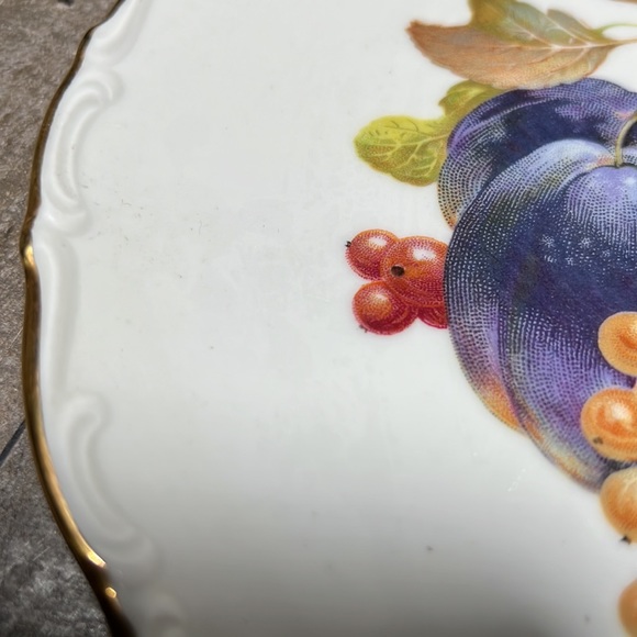 Vtg Schumann Arzberg Bavaria Germany Porcelain Plates Scalloped Gold Trim Edge - Picture 3 of 8